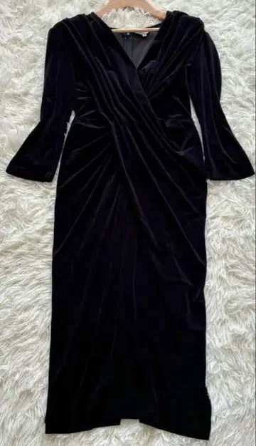 케이미 비너스 원피스 카슈쿨 롱 기장 벨로아 블랙 세탁 가능 L