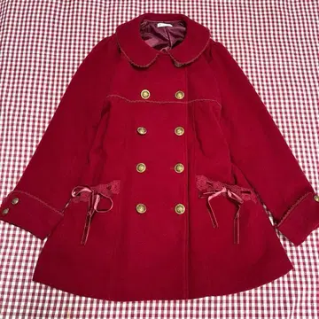 axes femm 액시즈 와인 레드 더블 브레스트 코트