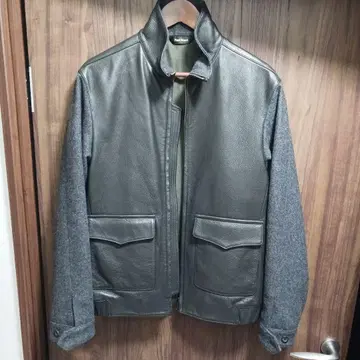 폴 스튜어트 가죽 절개 울 자켓