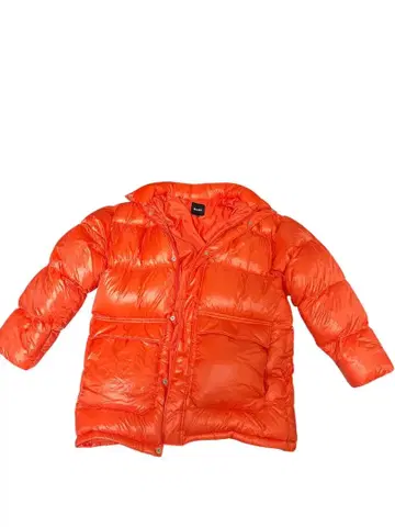 오렌지 다운 자켓 볼륨 소매