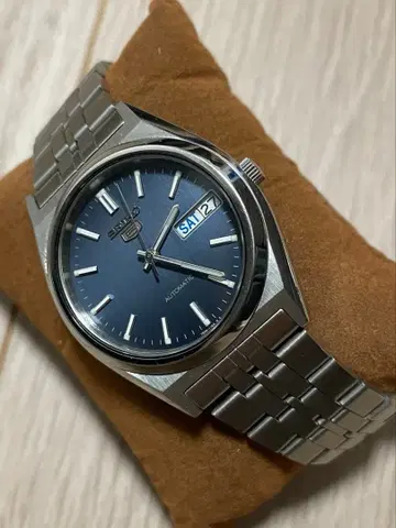 세이코5 자동 와인딩 손목시계 다크 블루