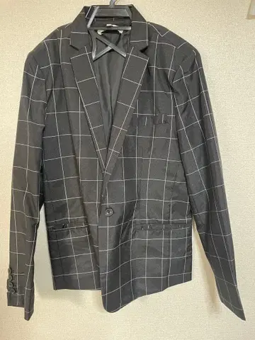 SOYOUS 테일러드 자켓 M 블랙 화이트 체크