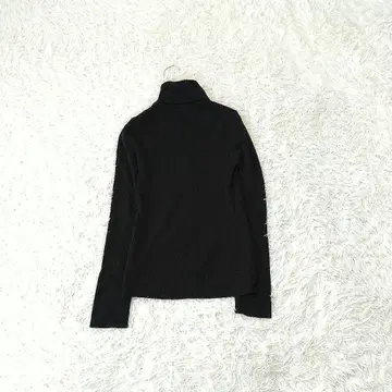 유니클로 퓨어 뉴 울 터틀넥 리브 긴팔 니트 M 블랙