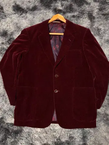 레트로 90s 구제 의류 올 패턴 코듀로이 테일러드 자켓 안감 나비 패턴