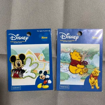 디즈니 정품 미키 푸우 자수 패치 세트 미사용품