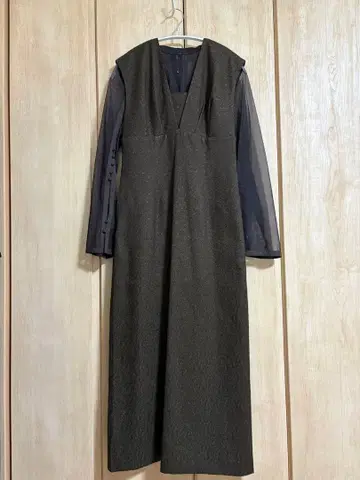 자카드 원피스 튤 상의 세트