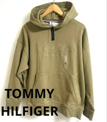 타미힐피거 소매 로고 자수 후드티