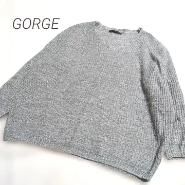 [ GORGE ] 골지 V넥 루즈핏 니트 스웨터 그레이