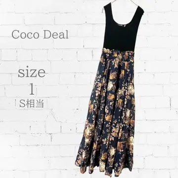 CocoDeal 코코딜 슬리브리스 원피스 니트 꽃무늬 블랙 1 S