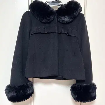 evelyn 숏코트 퍼 아우터 블랙