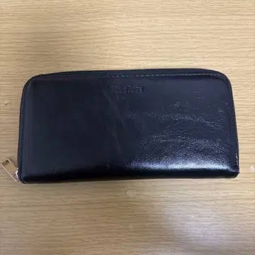 블랙 가죽 장지갑 지퍼식