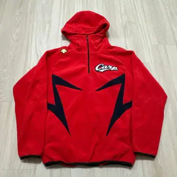 Descent 히로시마 도요카프 플리스 후드티 빨간색 야구 S