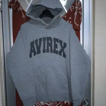 AVIREX 아치 로고 후드티