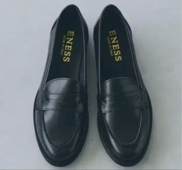 ENESS 에네스 코인 로퍼 37 블랙 블랙 가죽 천연 가죽