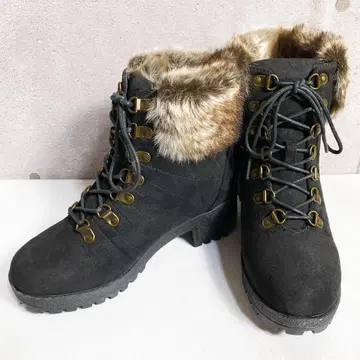 [ 미사용품 ] 지라 트레킹풍 부츠 인조 모피 약 23cm