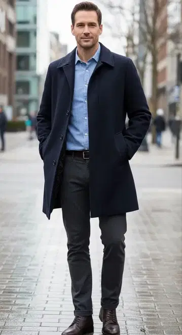 ABAHOUSE 퀼팅 이너 스텐카라 코트 네이비 2