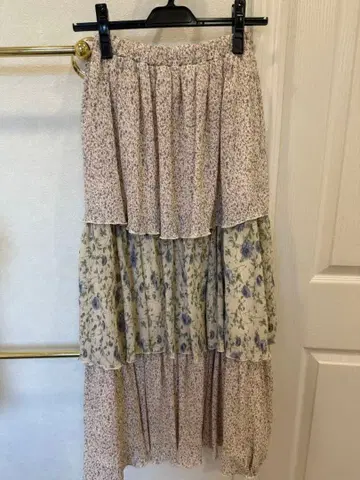 플라워 프린트 플리츠 스커트 F