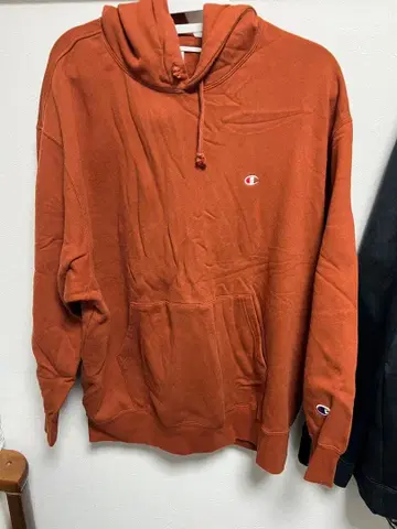 Champion 라이트 브라운 후드 부착 후드티 L