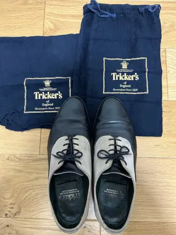 Tricker's 트리커스 가죽 신발 블랙 베이지 바이컬러