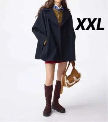 미사용 새상품 코지 멜톤 케이프 코트 XXL 지유