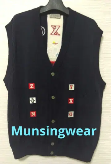 Munsingwear 자수 네이비 베스트