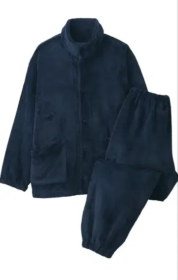 거의 새상품 무인양품 입는 담요 파자마 S 네이비