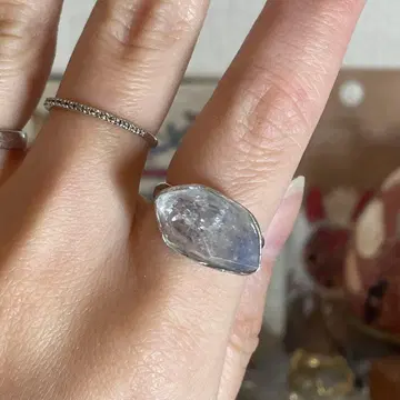 핸드메이드 실버925 실버 반지 듀모르티에라이트 인 쿼츠