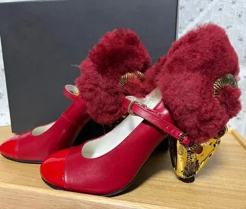 ha|za|ma Red x Gold 힐 펌프스