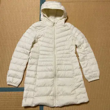 UNIQLO 후드 부착 롱 다운 자켓 M 화이트