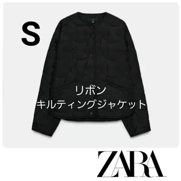 ZARA 리본 퀼팅 자켓 블랙 S 완판템