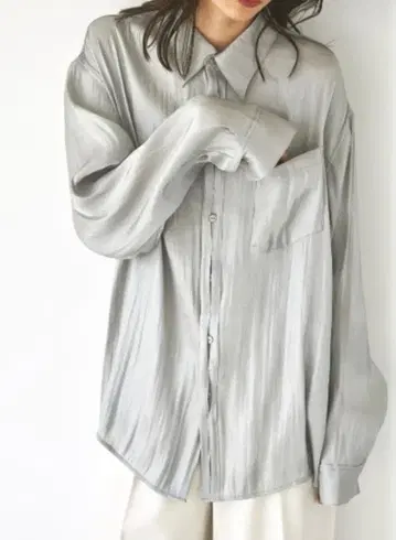 TODAYFUL 투데이풀 크레이프 새틴 오버 셔츠 그레이