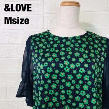 &LOVE 안드라브 꽃무늬 레이스 반팔 블라우스