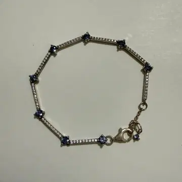 PANDORA 스파클링 파베 바 팔찌 블루