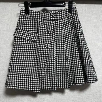 evelyn 턱 아지메 스커트 하운드투스 체크 블랙