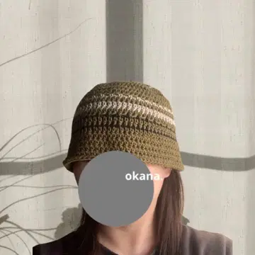 67 카키 크러셔 모자 크로셰 모자 비니 핸드메이드 손뜨개질