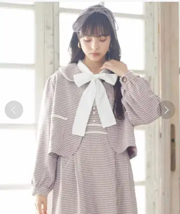 파라비온 체크 자켓 점프스커트 셋업