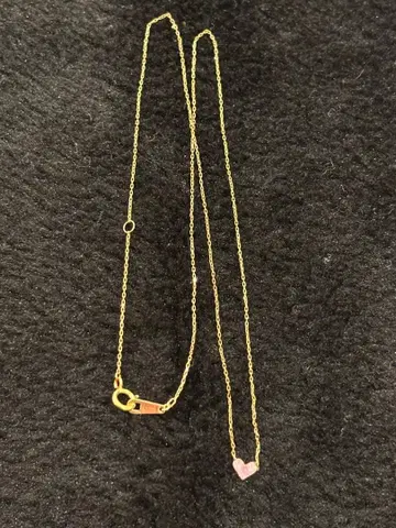 K10 핑크 골드 핑크 보석 하트형 GOLD 각인 있음