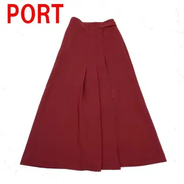 A6385 어반 리서치 롱 스커트 플레어 슬릿 빨간색 M