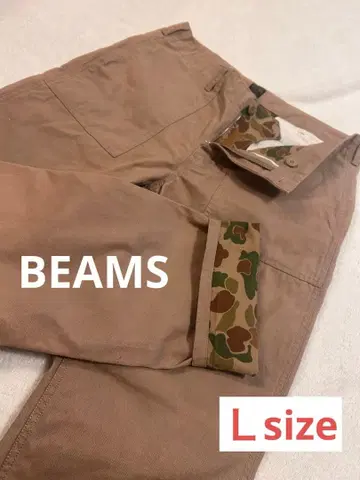 BEAMS 치노 팬츠 카모플라주 안감