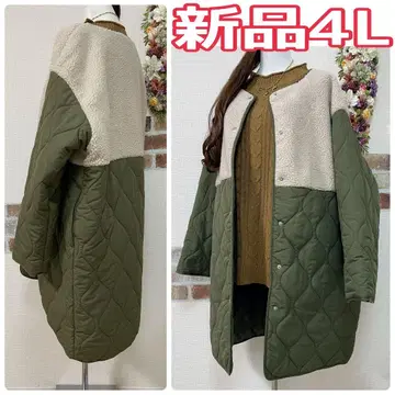 빅 사이즈 새상품 이소재 보아 절개 퀼팅 코트 4L