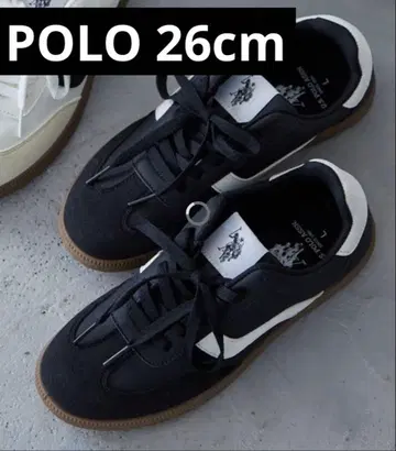 POLO 블랙 스웨이드 스니커즈 26cm 여성용 남성용