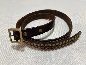 HTC 2연 스터드 내로우 벨트 34인치 브라운 x 골드