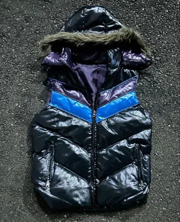 00s archive fur down jacket 갸루 남자 광택 y2k