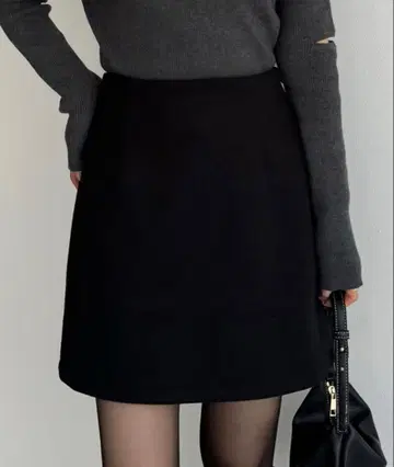 callautia 울라이크 기모 미니 스커트 블랙 S