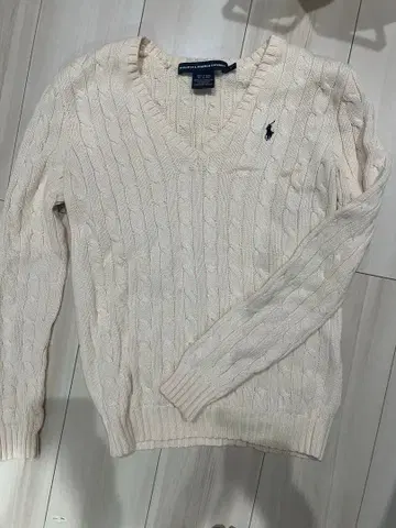 정품 랄프 로렌 아이보리 케이블 니트 S/P
