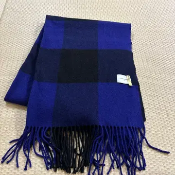 UNITED ARROWS 체크 대형 머플러 스톨 캐시미어 혼방