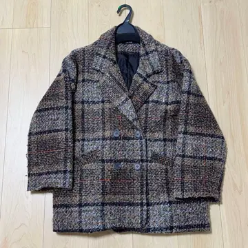 원 웨이 체크 코트