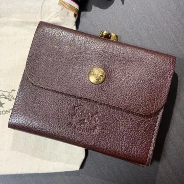 [ 미사용 새상품 ] 일비종떼 이단 접이식 가마구치 지갑 브라운