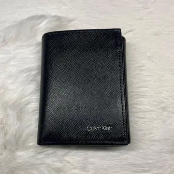 [ 새상품 ] Calvin Klein 블랙 컴팩트 3단 폴더형 지갑