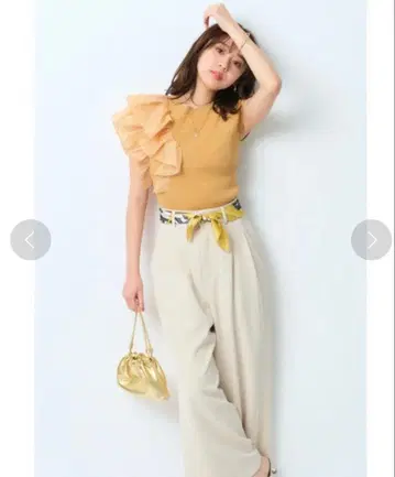 JUSGLITTY 스카프 포함 와이드 팬츠